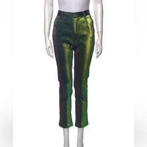 NWOT AREA green metallic pant